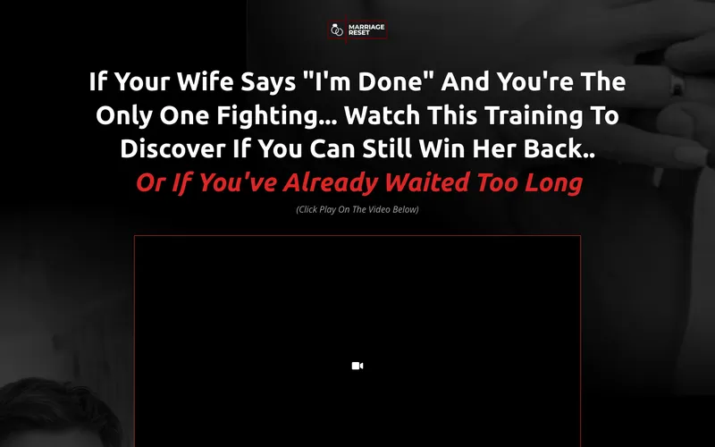 Marriage coaching video sales letter page